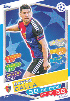 Davide Calla FC Basel 2016/17 Topps Match Attax CL #BSL12